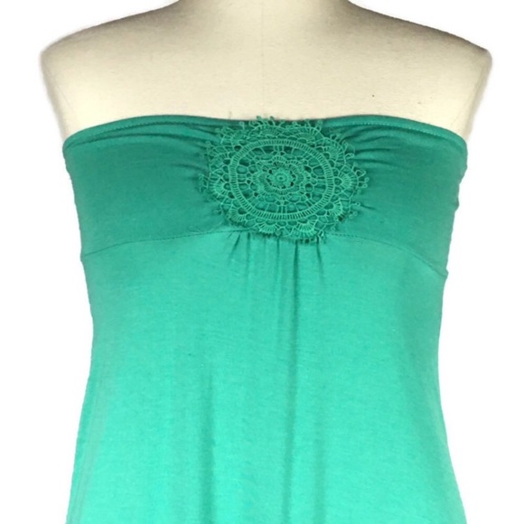 Made for me 2 Strapless Green Maxi Dress. - Picture 2 of 4